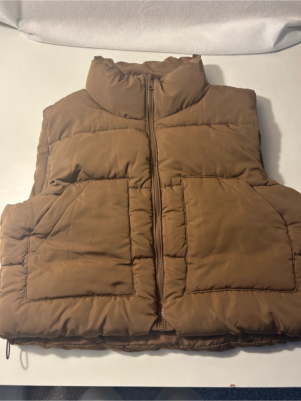 Love Tree Womens Tan Quilted Puffer Vest